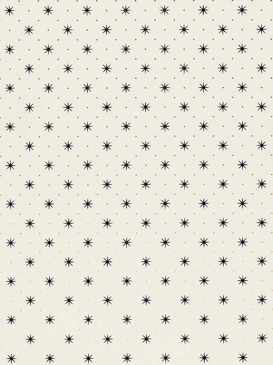 Scalamandre WHN000EP1003D Trixie Black and Gold On White Wallpaper