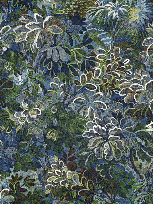 Scalamandre WW0003WP88590 Ridge Edge Midnight Leaf Wallpaper