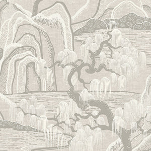 schumacher - indigo garden - grey - 3134 - wallpaper