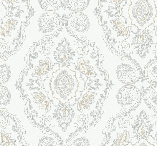 Seabrook Nautical Damask Sand Dunes Wallpaper