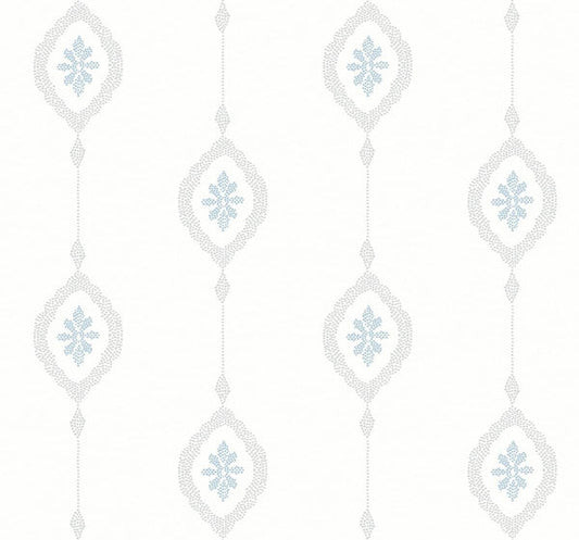 Seabrook Sand Dollar Stripe Blue Oasis Wallpaper