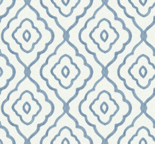 Seabrook Seaside Ogee Blue Oasis Wallpaper