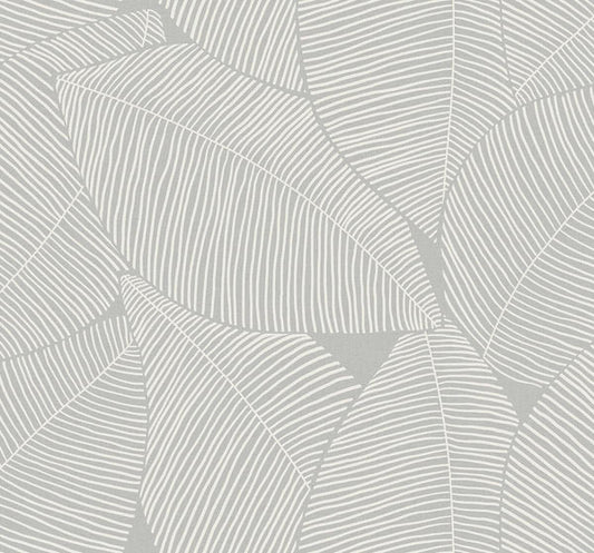 Seabrook Summer Magnolia Daydream Gray Wallpaper