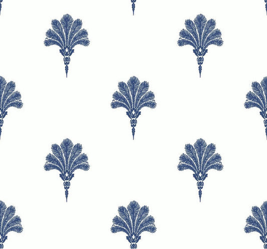 Seabrook Summer Fan Coastal Blue Wallpaper