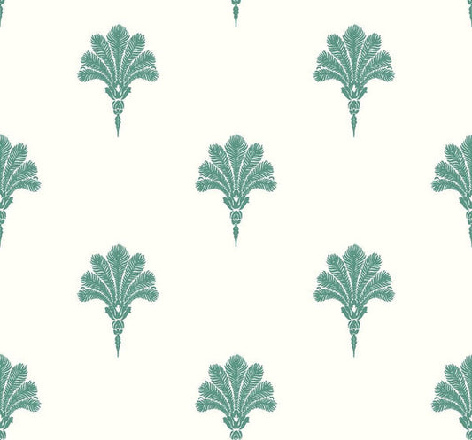 Seabrook Summer Fan Tropic Green Wallpaper