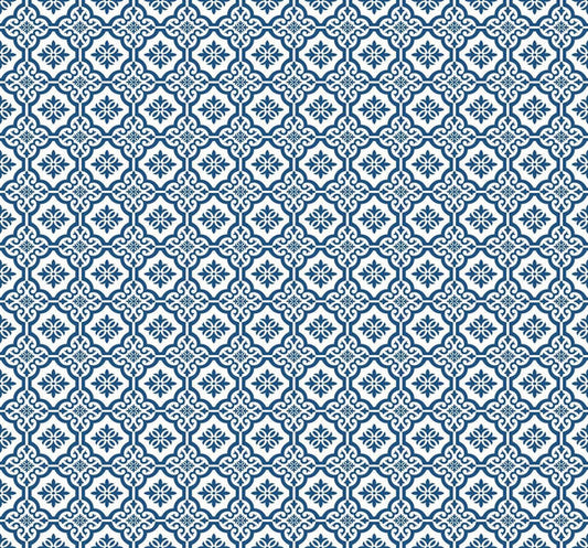 Seabrook Coastal Tile Coastal Blue Wallpaper