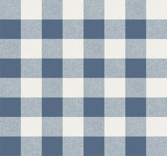 Seabrook Picnic Plaid Coastal Blue Wallpaper