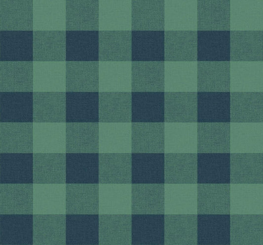 Seabrook Picnic Plaid Tropic Green Wallpaper