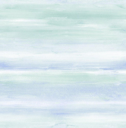 Seabrook Watercolor Periwinkle And Teal Wallpaper