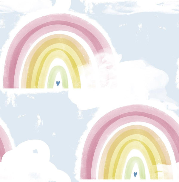 seabrook rainbows powder blue wallpaper