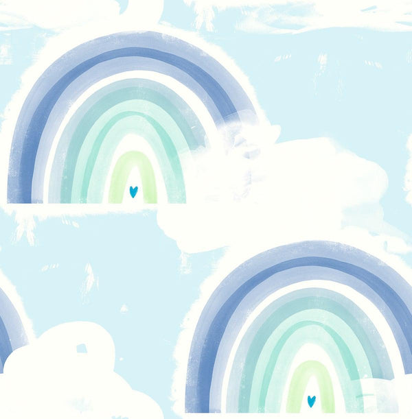 seabrook rainbows blue and green wallpaper
