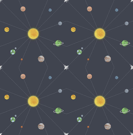 Seabrook Connecting Space Midnight Blue Wallpaper