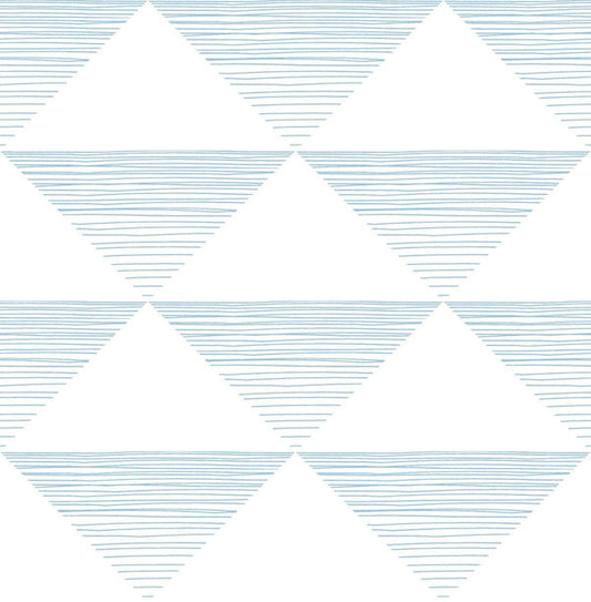 Seabrook Geo Stripe Sky Blue Wallpaper