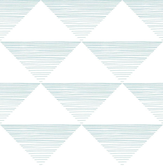 Seabrook Geo Stripe Teal Wallpaper