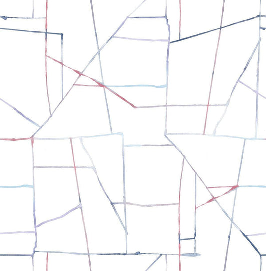Seabrook Geo Creative Purple, Red, And Blue Wallpaper