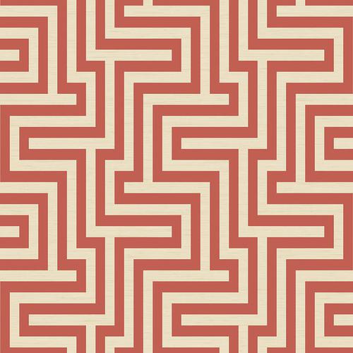 Seabrook Martinique Rust Orange And Off-White Wallpaper