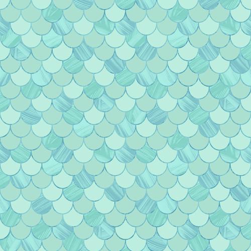 Seabrook Catalina Scales Turquoise, Fog Green, And Metallic Wallpaper