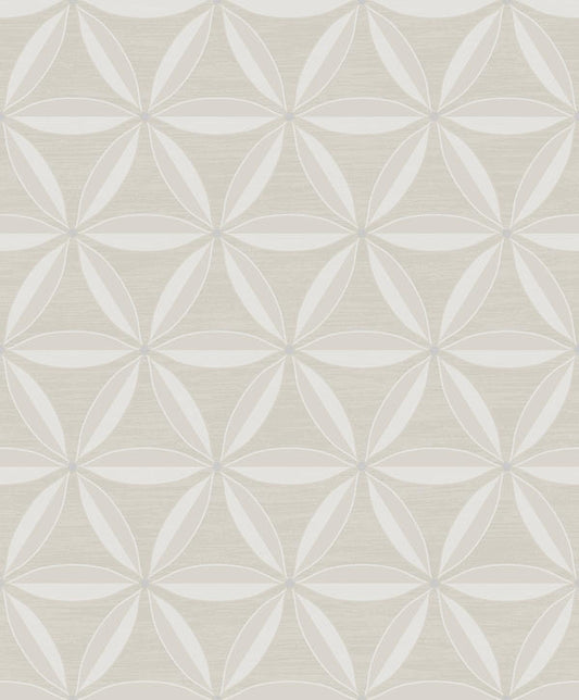 Seabrook Lens Geometric Beige And Off-White Wallpaper
