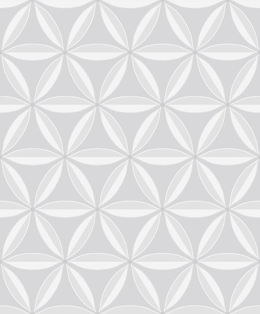 Seabrook Lens Geometric Metallic Pearl And Off-White Wallpaper