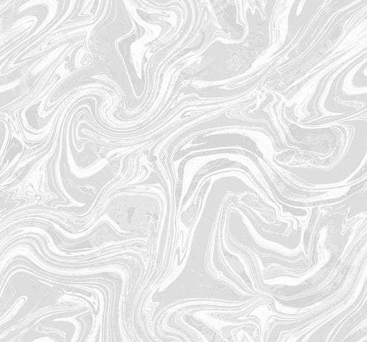 Seabrook Oil And Water Silver Glitter And Cream Wallpaper