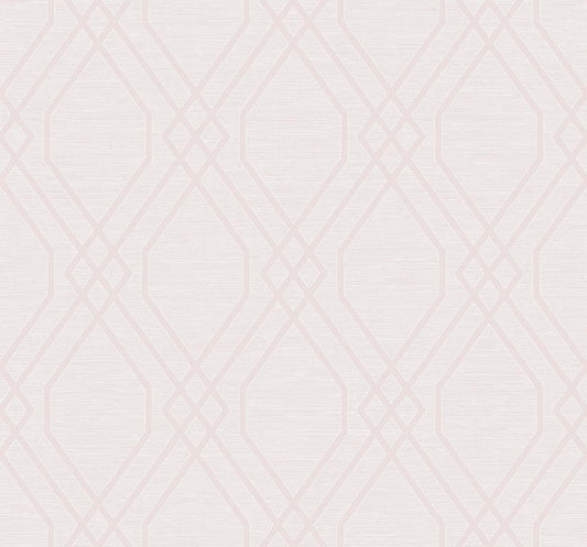 Seabrook Diamond Geo Blush Glitter And Off-White Wallpaper