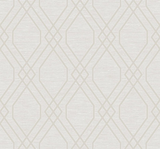 Seabrook Diamond Geo Beige And Silver Glitter Wallpaper