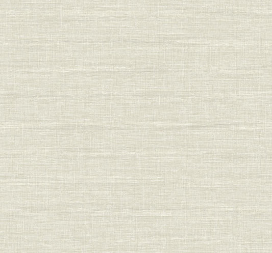 Seabrook Linen Weave Beige And Off-White Wallpaper