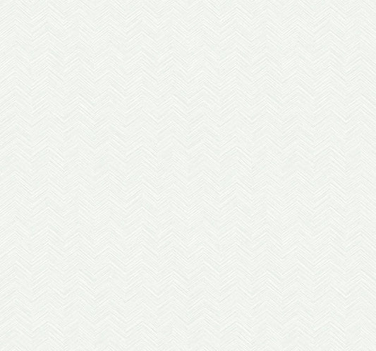 Seabrook Mini Herringbone Metallic Silver And Off-White Wallpaper