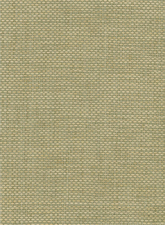 Seabrook Paperweave Green, Tan Wallpaper
