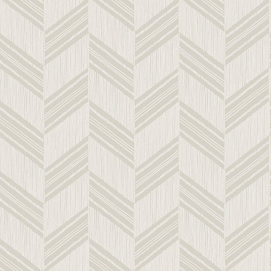 Seabrook Boho Chevron Stripe-Stringcloth Cinder Gray And Ivory Wallpaper