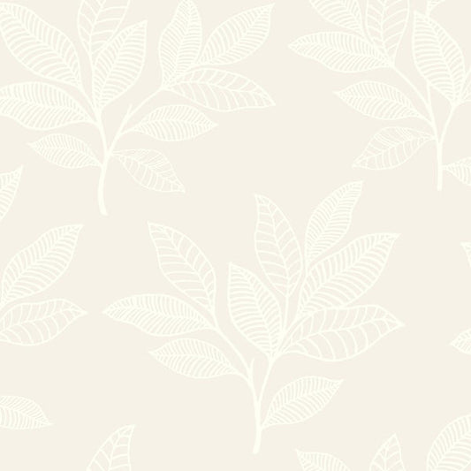 Seabrook Paradise Leaves Sand Dune Wallpaper