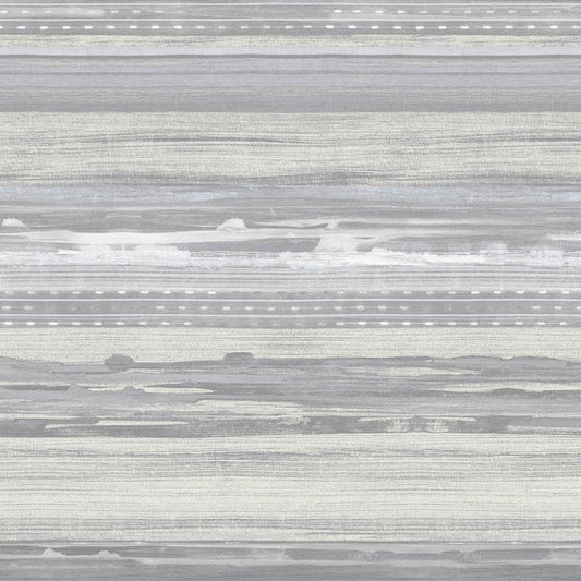 Seabrook Horizon Brushed Stripe Cinder Gray And Ivory Wallpaper