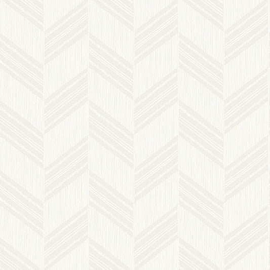 Seabrook Boho Chevron Stripe Gray Mist And Ivory Wallpaper