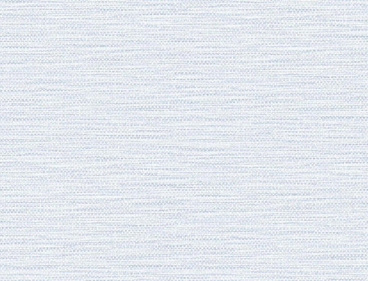 Seabrook Faux Linen Weave Blue Frost Wallpaper