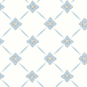 Schumacher - Linne - Blue And Gold - 4506 - Wallpaper