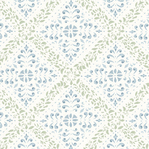 Schumacher - Nyborg - Blue And Green - 4516 - Wallpaper