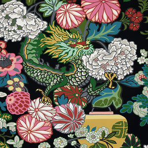Schumacher - Chiang Mai Dragon - Ebony - 5001065 - Wallpaper