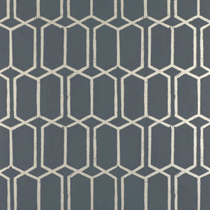 schumacher - modern trellis - charcoal metallic - 5003281 - wallpaper