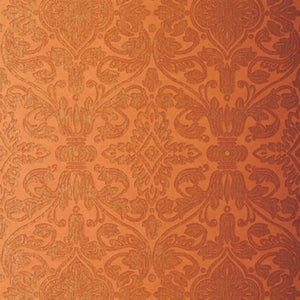 Schumacher - Varenna Damask - Terracotta - 5003603 - Wallpaper