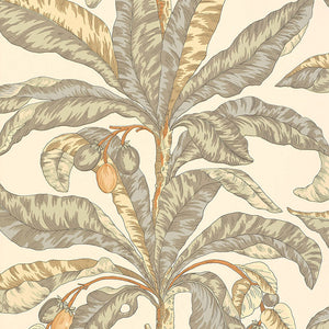 Schumacher - Blair House Palm - Vanilla & Aqua - 5004060 - Wallpaper