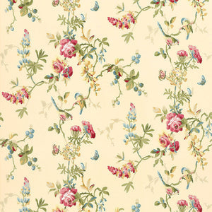 schumacher - chickadee floral - vanilla - 5004361 - wallpaper