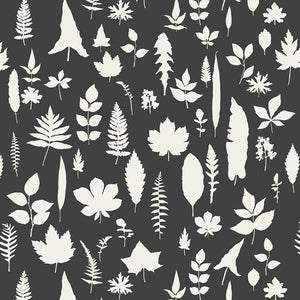 schumacher - leaves - graphite - 5005023 - wallpaper