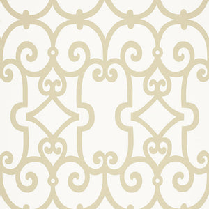 schumacher - manor gate - sand - 5005052 - wallpaper