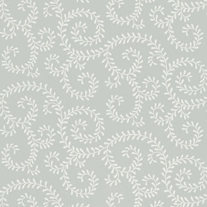 schumacher - leafy scroll - dove - 5005090 - wallpaper
