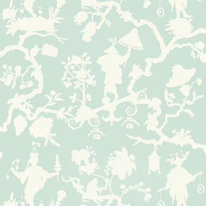 schumacher - shantung silhouette print - mineral - 5005153 - wallpaper