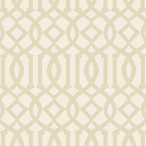 schumacher - imperial trellis ii - sand / ivory - 5005802 - wallpaper