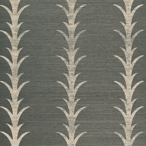 schumacher - acanthus stripe sisal - shadow - 5006050 - wallpaper
