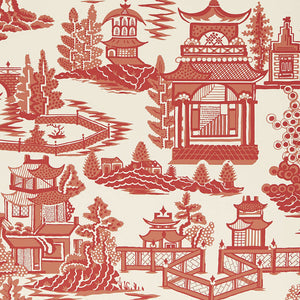 schumacher - nanjing - coral - 5006910 - wallpaper