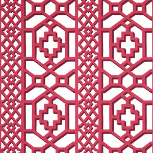 Schumacher - Zanzibar Trellis - Laquer Red - 5006948 - Wallpaper