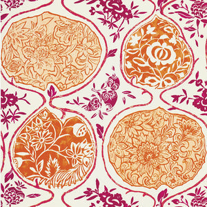 schumacher - katsugi - tangerine & berry - 5006962 - wallpaper